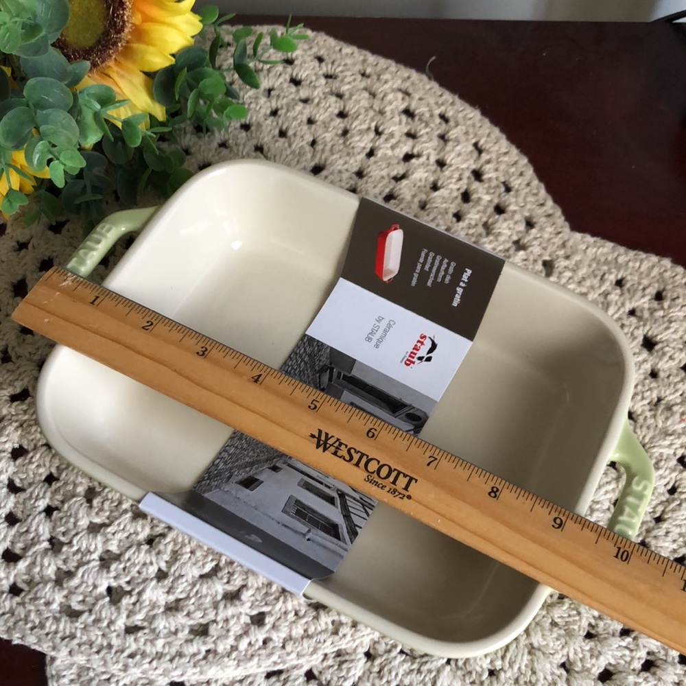 Staub Light Green Rectangular Gratin Baking Dish - Picture 9 of 12